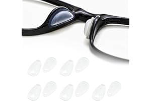 POSYLANE Silicone Glasses Nose Pads, 5Pairs Stick on Non-Slip Nose Pad D Shape Push on Nose Pads, Spectacle Nose Pads Soft Comfortable Eyeglass Ear Hook Sleeve for Glasses Eyeglasses Sunglasses(Transparent)