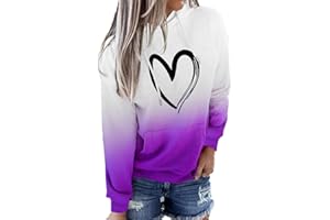 HVEPUO Damen Batik Hoodie Bedrucken Pullover Kawaii Kapuzenpullover Farbverlauf Oberteil
