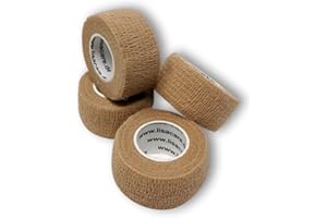 LisaCare Samoprzylepny plaster na palce – elastyczny, wodoodporny, odporny na kurz i tłuszcz – skóra – 4 rolki po 2,5 cm x 4,5 m