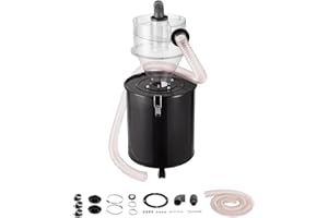 VEVOR Cyclone Dust Separator with Metal Tank, 4" Retrofit Cyclone Separator for Dust Collectors, ABS Dust Deputy With 2" Hole O.D. Connector & Hose for Wet/Dry Shop Vacuums, Fits 50L Tank