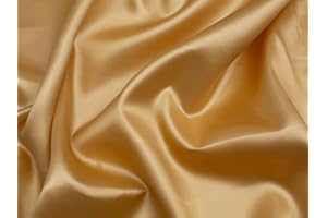 Minerva Core Range Liquid Satin Fabric Gold - Lightweight & Suitable for Dressmaking - Approx Width: 150cm / 60" - Sold per metre