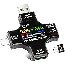 Treedix Tester per cavi USB con schermo a colori da 2,4 pollici per lettura eMarker, rilevamento PD 3.0/3.1, controllo resistore e continuità, compatibile con cavi Lightning, Type-C, Micro-B 2.0/3.0 e Treedix Tester per cavi USB con schermo a colori da 2,4 pollici per lettura eMarker, rilevamento PD 3.0/3.1, controllo resistore e continuità, compatibile con cavi Lightning, Type-C, Micro-B 2.0/3.0 e