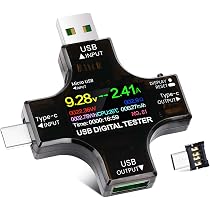 USB-C Power Meter Tester - 3.6-32V, 0-8A, PD/QC Fast Charging Support, IPS Display, Voltage & Current Monitor