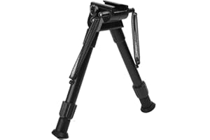 MEROURII Taktisches Zweibein, Plastik Swivel Tactical Bipod mit Sling-Mount-Klemm für die Jagd, höhenverstellbar von 6,5" bis 7,0"