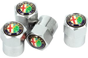 1234-BUY Alfa Romeo Metal Chrome Tyre Valve Dust Cap