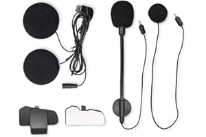 BETOWEY TK-X2 Kit Microfono e Altoparlante per Interfono Moto e Morsetti per Unità Principale