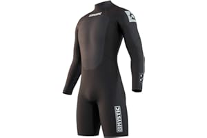 Mystic Brand 3/2mm Back-Zip Longarm Shorty Wetsuit 2023 - Black