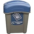 Glasdon Eco Nexus 60 Lockable Confidential Paper Recycling Bin (Grey, Blue Sticker) – 60-Litre Secure Waste Bin for Confidential Documents with Keyed Lock