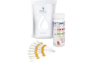 smardy 50x Bandelettes d'analyse d'eau 3en1 (Oxygène actif, Valeur du pH, Capacité Acide) Test Rapide pour Piscine, Aquarium