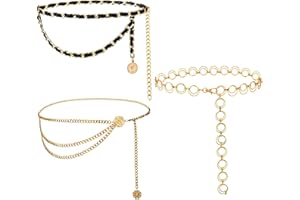 XIXIRAN Hüftkette Damen Gold*3pcs, XiXRan Taillenkette Gürtel Damen, Piraten Bauchkette Gold, Damen Mehrschichtig Bauchkette, Waist Chain Gold, Bodychain, Verstellbare Kettengürtel Körperkette Schmuck