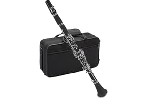 Btuty Clarinet ABS Bb Binocular Clarinet with 10 Reeds Cleaning Cloth Gloves Screwdriver Bracket Handbag Cleaning Brush Ebonite Bb Clarinet Woodwind Instrument for Professional Beginner Student