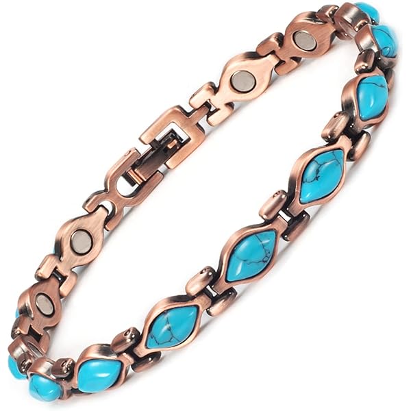 Jecanori 99% Zuiver Koperen Armband voor Vrouwen, Effectieve Ultra Sterke Magnetische Damesarmband met Geschenkdoos en Verwijdergereedschap, 20.5 centimeters, Koper