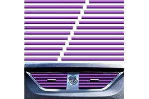 KATISHYRO 20 Stück Auto Klimaanlage Dekorationsstreifen U Form Leisten für Lüftungsschlitze DIY Decor Zubehör Auto Luftauslass Innen Streifen Dekor Lüftungsschlitz für Klimaanlage Trimmen Streifen (Violett)