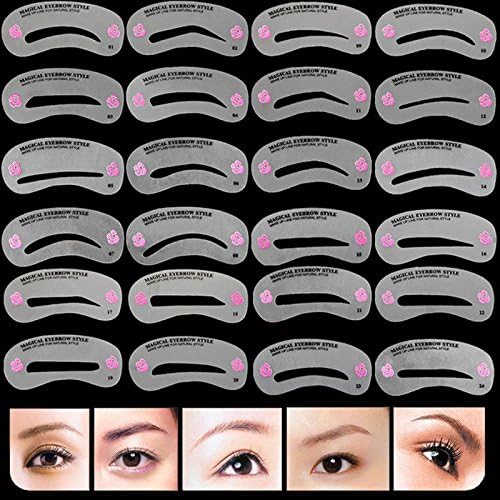 Kit 24 Stencil Care Mask Definition Form Set Make-up Eyebrow Makeup