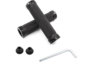 YHT 2 PACK Bike Handlebar Grips,Double Aluminum Lock on Mountain Bike Grips,Non-Slip Rubber Grips with a wrenche for MTB BMX Scooter Tricycle