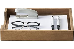 KIRIGEN vassoio per lettere in legno a scomparto singolo, vassoio portadocumenti per organizzatore da scrivania per riporre riviste, fascicoli, cartelle, documenti marrone