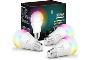 Torkase Ampoule Connectée Wifi E27 LED Multicouleurs RGB + CCT 2700K-6500K, Compatible Avec Alexa/Google Home, Ampoule Intelligente Pas Besoin de Hub, 3 PCS