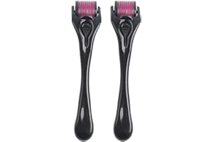 WOLMIK Derma Roller, 0.5mm/0.75mm Beard Roller, 540 Titanium Micro Needling Roller for Men and Women, Beard Growth Roller Microneedle Roller for Stimulate Hair Growth, Facial Skin Care