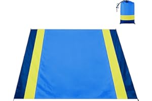 Sarsumir Tapis de Plage 210 x 200cm Couverture de Pique-Nique Imperméable Compacte Couverture de Plage Picnic Anti Sable pour Beach Camping Picn