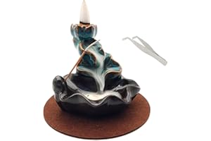 LUXIANYS Rückfluss Räuchergefäß, Wasserfall Räucherstäbchenhalter, Backflow Incense Burner Räuchergefäß, Rückfluss Räuchergefäß Halter Wasserfall, Aromatherapie Ornament, Meditation Zubehör