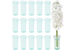 WANDIC Fleur Tubes, 100PCS Plastique Fleurs Flacons d'eau Florale Tubes à Essai à Fleur en Réutilisables pour Arrangement de Fleurs Vert Clair 1.5 x 4 cm