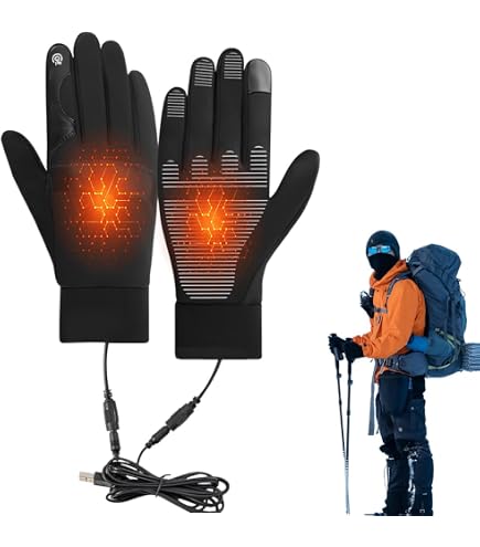 Gants Chauffants Rechargeables USB - Mitaines étanches, Réglables, Pour Vélo, Ski, Pêche, Camping, Homme/femme