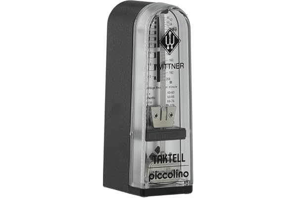 Wittner Métronome Taktell Piccolino Série 890 - Boîtier en plastique - Sans cloche - Noir - Mécanique à remonter - Pas de piles nécessaires - Fabriqué en Allemagne