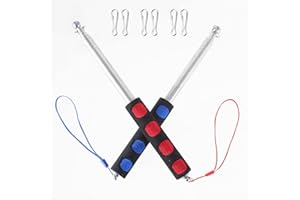 Difounmas 2 Metri Asta Telescopica per Bandiera Telescopica per della Bandiera Asta della Bandiera Acciaio Inox Asta Bandiera Telescopica per Guide Turistiche Insegnanti Campeggio (Blu Rosso)