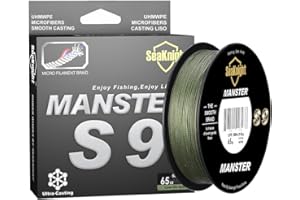 Seaknight Trenzado de Pescar W8/S9 Trenzado de 8/9 Hilos 300m/500m Hilo Trenzado de multifilamentos para Pesca en mar, 15-100LB