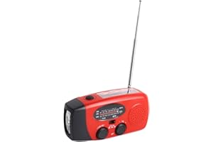 Dpofirs Solar Handkurbelradio, FM/AM NOAA Mehrwellenband Empfängerradio, 1000 mAH Batterie 360 Grad Zugstangenantennenradio Tragbar mit NOAA Funktion