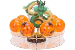 Zbsazlat Mysika Resin Shenron Figure Shenlong Statue Set + 3.5cm Crystal Balls + Shelf with Gift Box for Business Halloween Christmas Holiday and Birthday Home Decoration