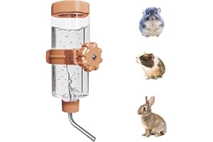 LOS ANDES 500ml Small Animal Water Bottle for Cage,Crate, Top Fill Water Dispenser for Guinea Pigs/Bunnies/Ferrets/Squirrel/Hedgehog/Hamster, BPA Free, Updated Mouth, Orange