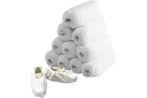 Fashionapple Lot de 100 Couvre-Chaussures jetables en Tissu Non tissé pour Le Nettoyage de Moquette, Protection de Sol - Blanc
