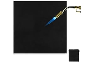 WINKIO Feuerfeste Unterlage, 50x50cm Hitzebeständig Hitzeschutzmatte, 5mm Stark Carbonfilz Feuerschutzmatte mit Aufbewahrungstasche, Feuerfeste Matte für BBQ Grills,Camping,Schweißen,Kamin,Rasen
