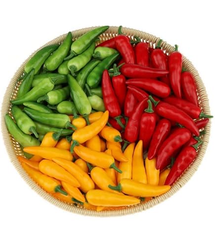 Gresorth 60 Stück Künstliche Mini-Chilis – Lebensechte Deko Für Küche & Party