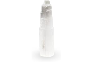 NKlaus Torre di cristallo di selenite naturale 15cm Meditazione Gemma Cristallo di quarzo Decorazione 15312