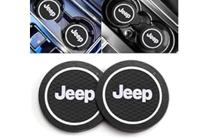 GEPAS 2 Pezzi Sottobicchieri per Auto,Sottobicchieri per Portabicchieri sostituzione per Jeep Grand Cherokee Wrangler Compass Renegade Patriot Grand Comander,Sottobicchiere Antiscivolo Accessori Interni