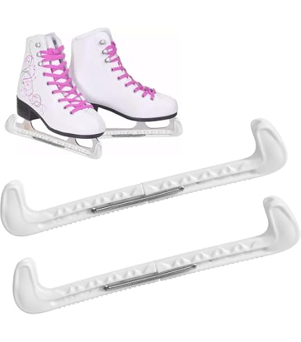 2 Paires Protège-lames Patins Hockey - Plastique Réglable Avec Ressort - Pour Enfants Et Adultes