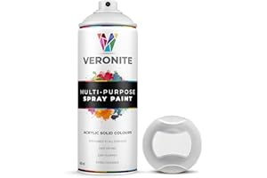 Veronite® 1 x Spray Paint 400ml - Matt White for Metal, Plastic, Wood, Glass & Furniture - Scratch & Impact Resistant - Ultra Adhesion/Coverage - RAL 9010