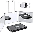 LYSTAO 3 Way Mirror - 360 Self Hair Cut, Portable Adjustable Trifold Mirrors With Height Telescoping Hooks for Self Styling Hair Cutting Makeup Shaving (Upgrade 360 Mirror Only)