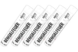 ‎NICO EUROPE Bengal Fire White Flashing Strobe Effect Nico Fireworks Bengalos Pack of 5