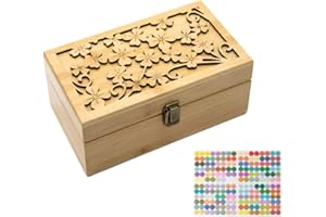 RoseFlower Caja de Almacenaje de Madera de Aceites Esenciales y Aromaterapia, 24 Botellas Aceite Contenedor Cubos de Almacenaje Organizadores para Perfumes, Fragancias, CosméTica, Joyas, Makeup
