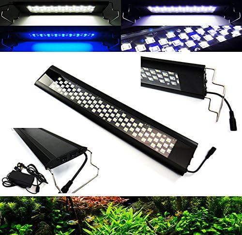 LUFFY Aquarium Plant Growth Coral Freshwater Marine Fish Tank Overhead LED Light Blue White 35-115cm (115cm 180 LED blue+white)