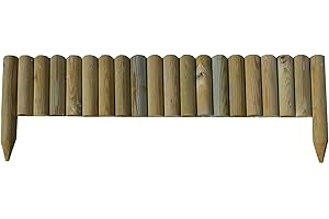 Gartenpirat® - Valla insertable de 100 cm, altura de la valla 20 cm, de madera para cercado de terrenos, borde de césped
