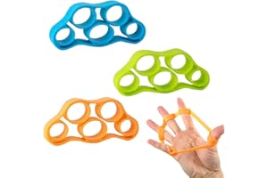 AWAVM 3 Stück Silikon Fingertrainer, Fingertrainer Ring, Finger Exerciser, Fingerübungen, verbesserter Griff und Rehabilitationstraining