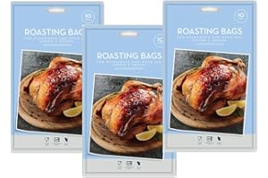 HOS IMPORTS 30x Large Roasting Bags 250mm x 380mm Oven & Microwave Safe for Juicy Meat Chicken Turkey Fish Vegetables