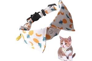 DIIWMME Collares de gato de liberación rápida para gatitos, collar ajustable para mascotas con campanas, collar con estampado de frutas, collares para gatos, liberación de seguridad para cachorros y gatos
