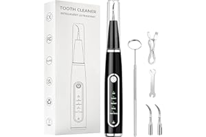 VICBOU Kit Pulizia Denti Tartaro Igiene Dentale Con 4 Modalità Tartaro Denti Rimuovi Rimuove Macchie di Denti Per Uso Da Casa Con Accessori