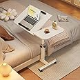 sooyinpaint Mobile Adjustable Height Laptop Stand,Tiltable Computer Desk Notebook Swivel Laptop Desk Rolling Table Desk,Mobile Computer Workstation for Office, Home，Shcool (white)