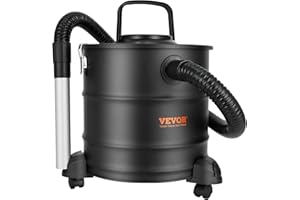VEVOR Aspirateur à Cendres 20 L Aspiration Puissante 1200 W Aspirateur Cendre Pellet avec Tuyau Flexible 1,2 m Roues pour Cheminées Poêles à Granulés Brûleurs à Bûche Grils Fours à Pizza Foyers à Bois